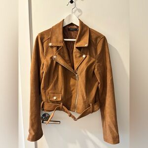 Talula Brown Faux Suede Leather Jacket